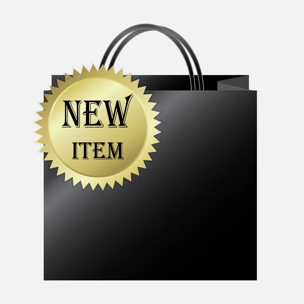 Saco de papel de compras com etiqueta New Item — Vetor de Stock