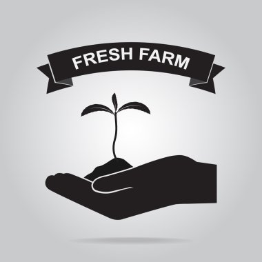 Elinde bitki yetiştirme simgesi