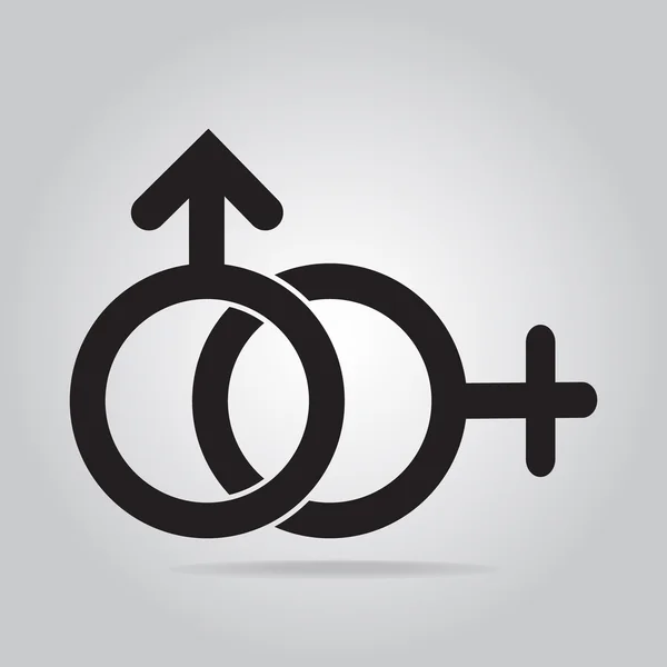 Symbole masculin et féminin et icône du cœur — Image vectorielle