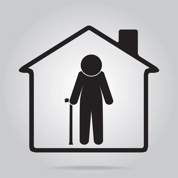 Maison de retraite pour les personnes âgées icône — Image vectorielle