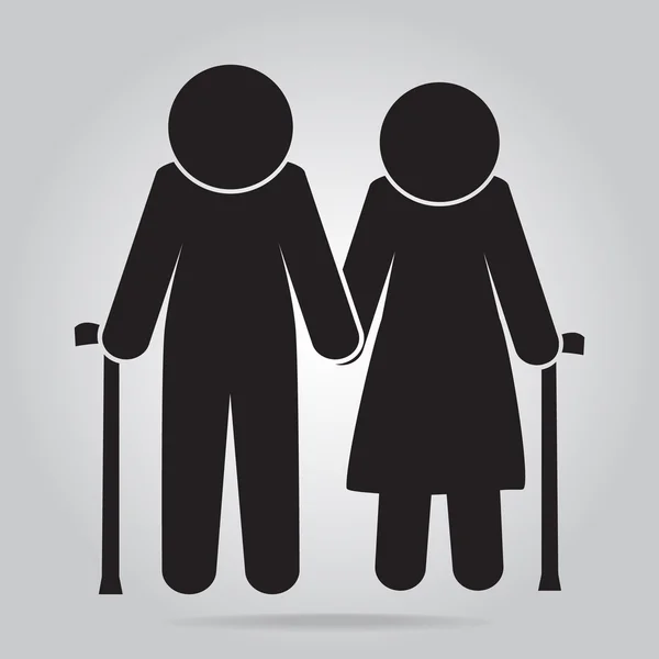 Elderly symbol. old people icon — Stock Vector