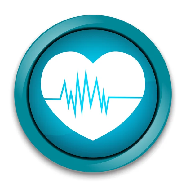 Heartbeat pictogram, knop teken illustratie — Stockvector