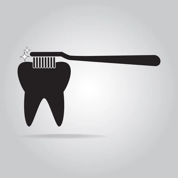 Limpieza dental con icono de cepillo de dientes — Archivo Imágenes Vectoriales