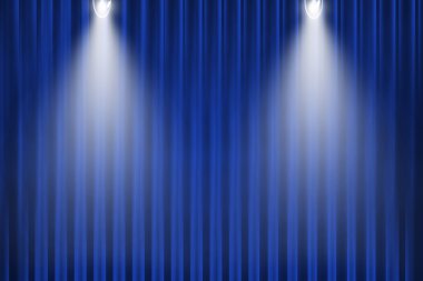 mavi perde ve arka plan ışığı