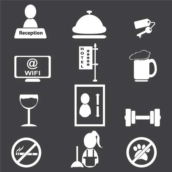 Hotel, miscellaneous icons — Stock Vector