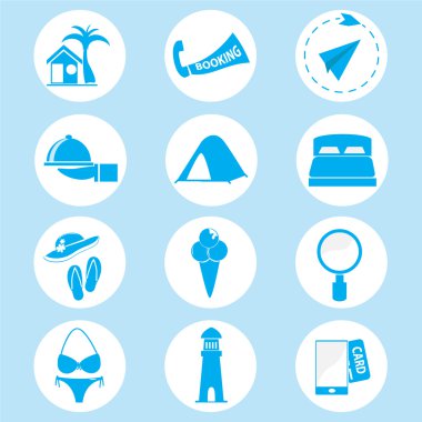seyahat ve tatil Icons set
