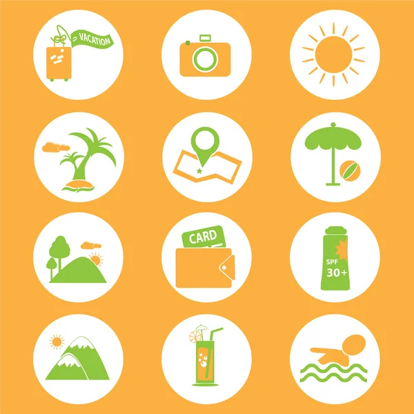 Travel and vacation Icons set — Stock Vector