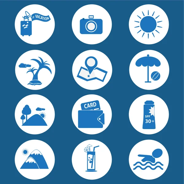 Travel and vacation Icons set — Stock Vector