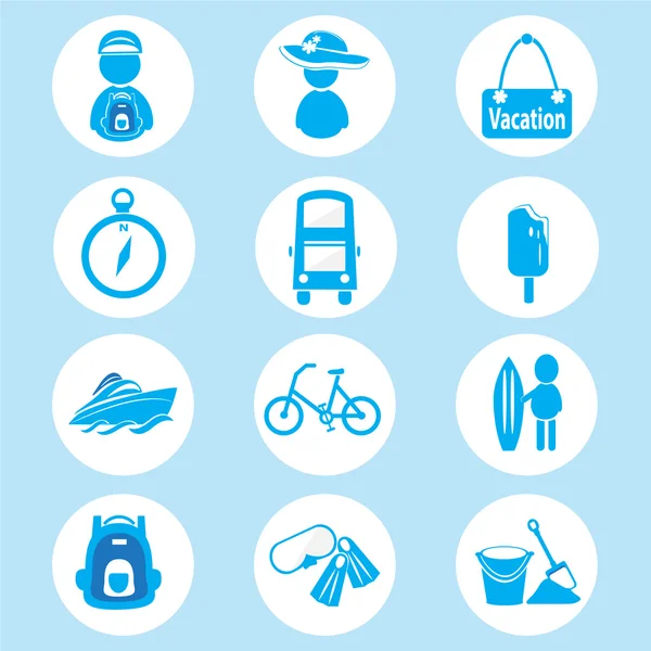 Travel and vacation Icons set — Stock Vector