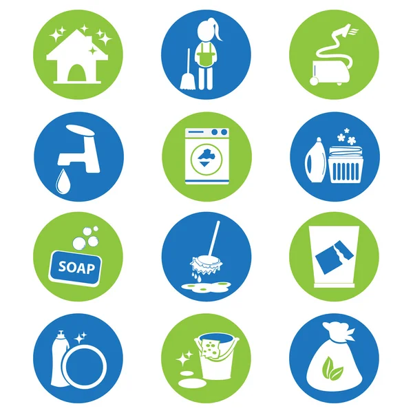 Cleaning icon set vector illustration — Stock Vector