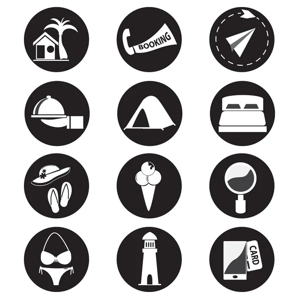 Travel and vacation Icons set — Stock Vector