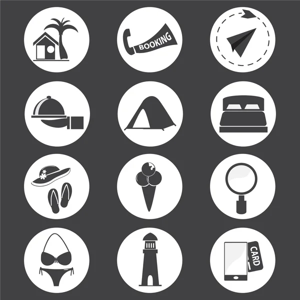 Travel and vacation Icons set — Stock Vector