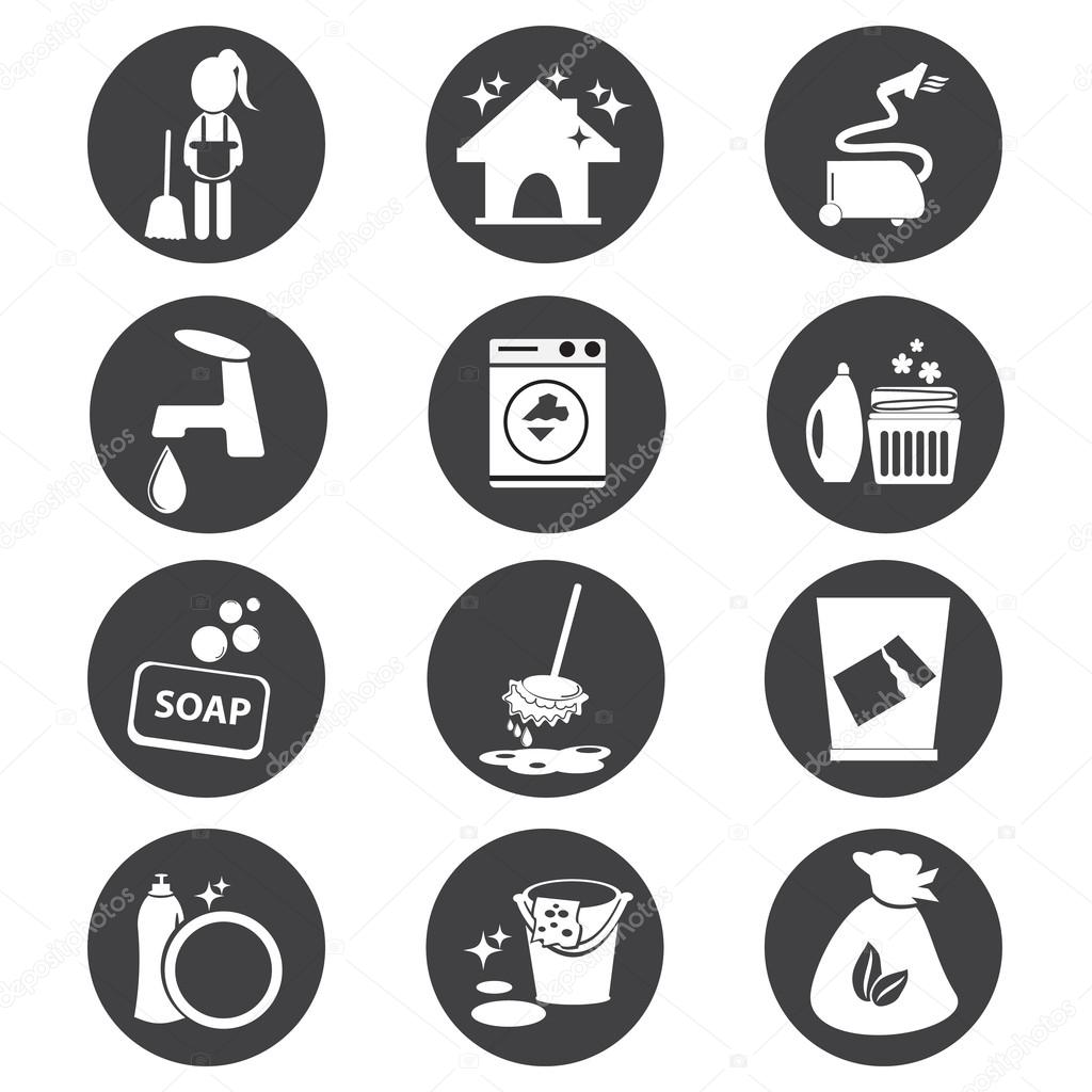 cleaning icon set vector illustration