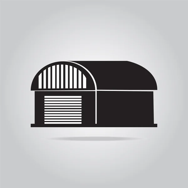 Building icon, barn, warehouse illustration — Stock Vector
