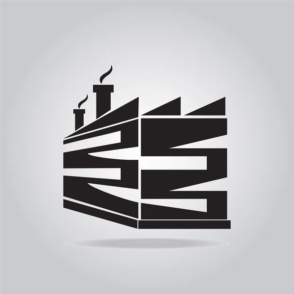 Industrial building factory icon — Stock Vector