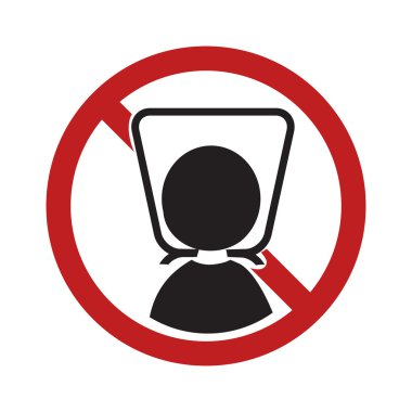 Warning sign with plastic bag. clipart