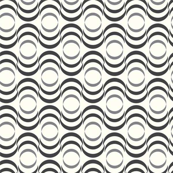 Vector seamless pattern wave monochrome background — Stock Vector