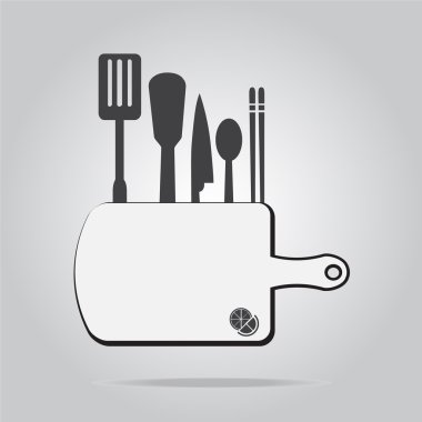 mutfak eşyaları vektör çizim imzalamak