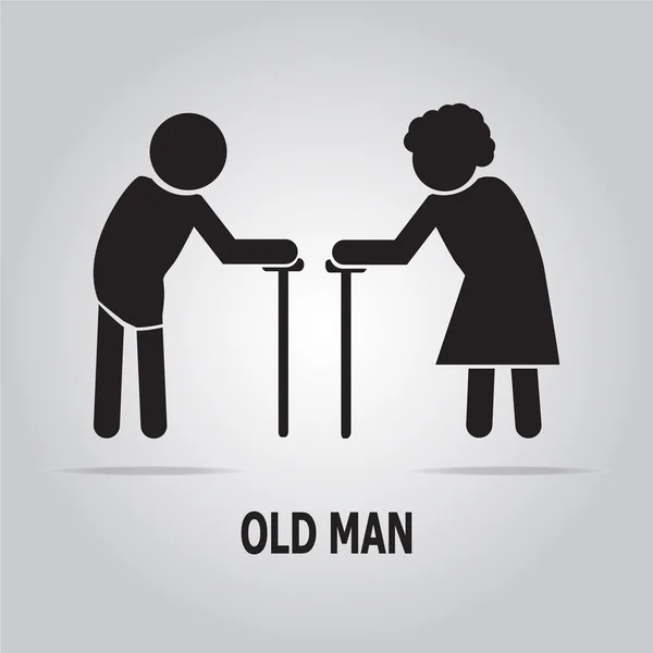 Osoby w podeszłym wieku symbol. stary ilustracja ludzie — Wektor stockowy