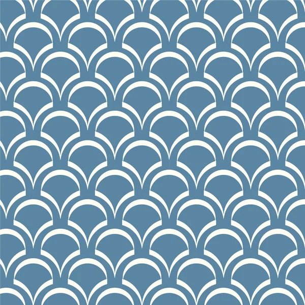Naadloze patroon wit en blauw golf Japanse vector achtergrond — Stockvector