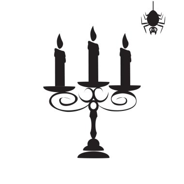 Mumluk ve Cadılar Bayramı için örümcek illüstrasyon simgesi