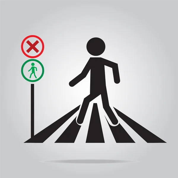 Pedestrian Crossing Road Sign Vector Illustration Stock