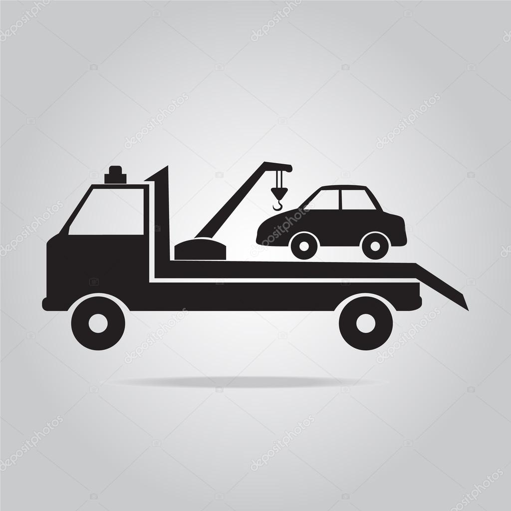 Car towing truck illustration