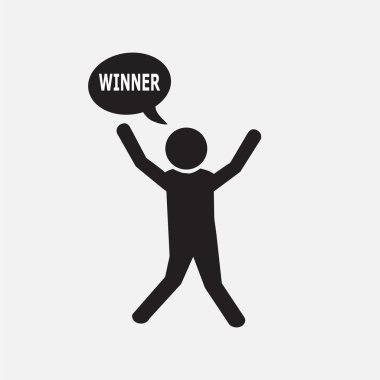 Adam ellerini havaya kaldır ve mutlu hareket illüstrasyon