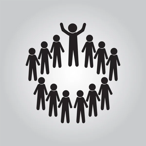 Találkozó üzleti ikon, emberek szimbólum, illusztráció — Stock Vector