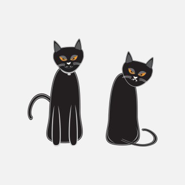 Cadılar Bayramı sembolü illüstrasyon için kara kedi