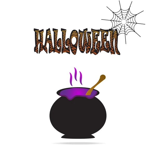 Caldeirão para ilustração de símbolo de Halloween — Vetor de Stock