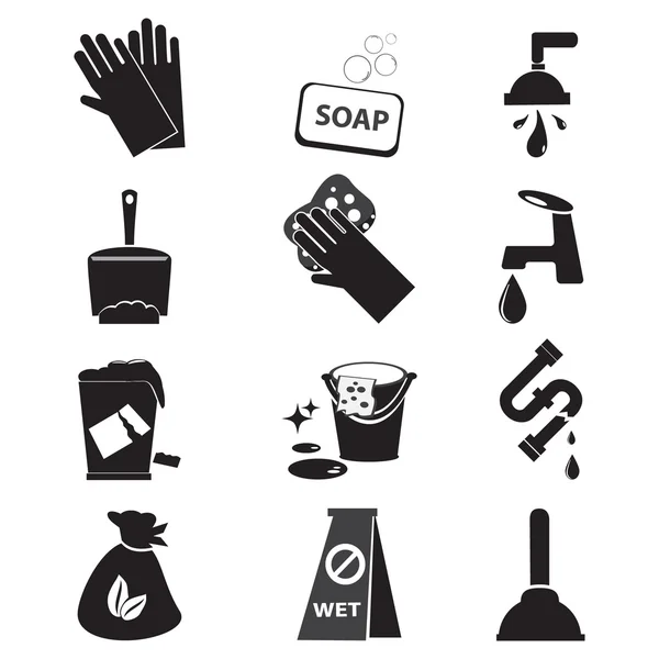 Cleaning icon set vector illustration Stock Vector Image by ©keath369