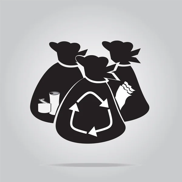 Garbage bag symbol illustration — Stock Vector