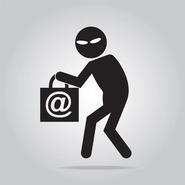 Hacker, icono de ladrón ilustración — Archivo Imágenes Vectoriales