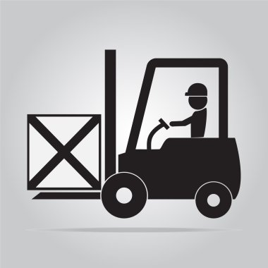 Forklift simge vektör çizim