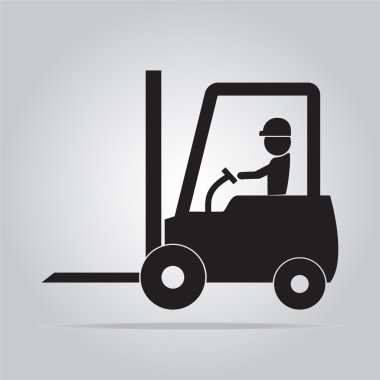 Man and Forklift symbol illustration clipart