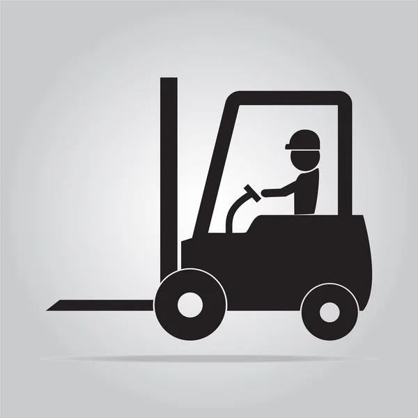 Man and Forklift symbol illustration — Stock Vector