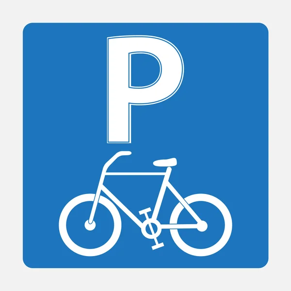 Señal de estacionamiento de bicicletas — Vector de stock