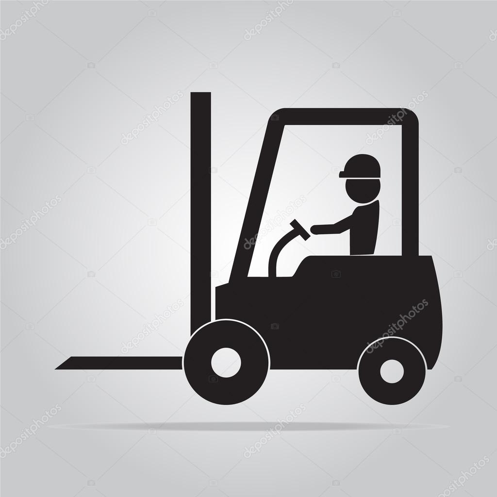 Man and Forklift symbol illustration