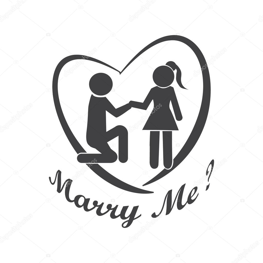 Couple symbol, Marry me illustration