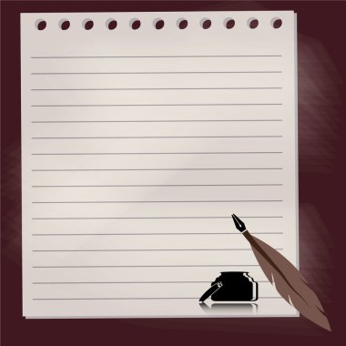 Quill'in kalem kara tahta arka plan ile
