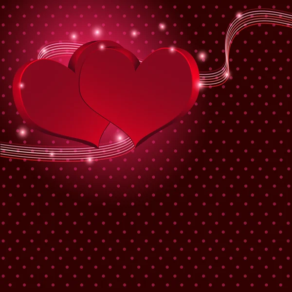 De dag van valentijnskaarten en hart afbeelding achtergrond — Stockvector