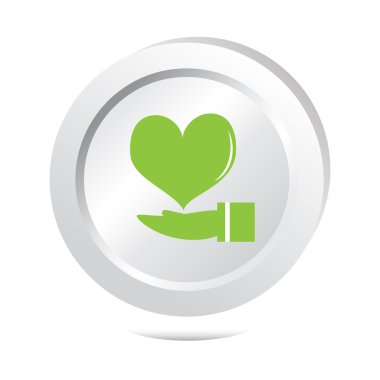 Elinde kutsal kişilerin resmi düğme simgesi kalp