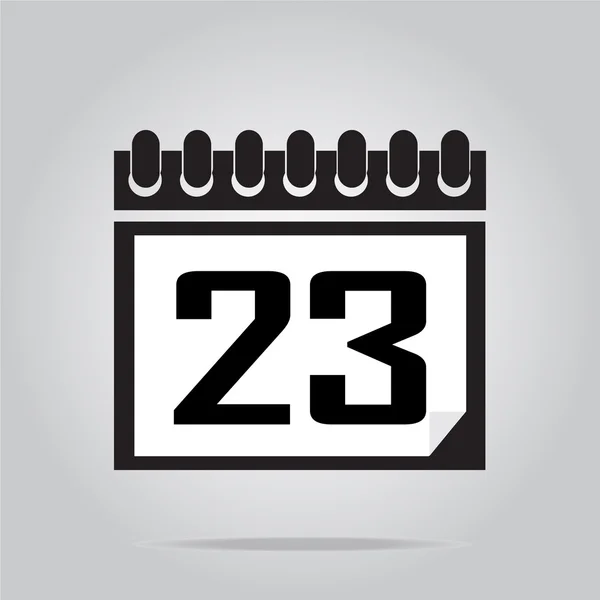 Calendario icona numero 23 vettoriale illustrazione — Vettoriale Stock