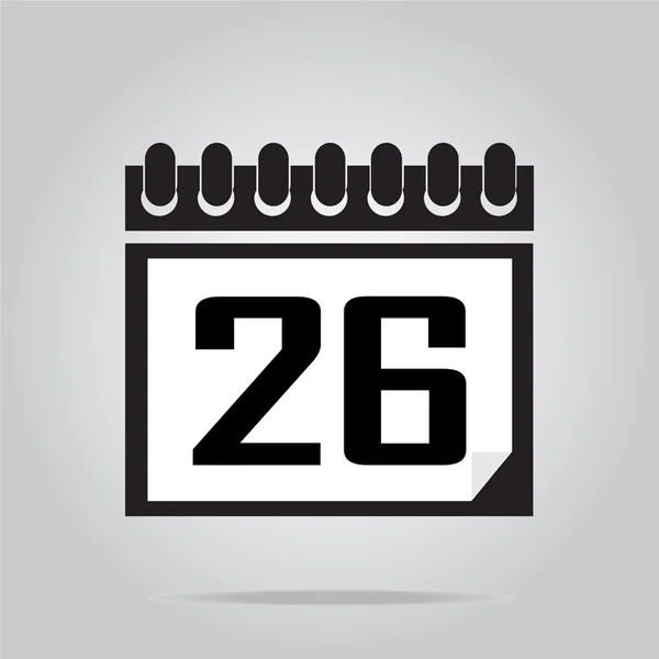 Illustrazione vettoriale dell'icona del calendario numero 26 — Vettoriale Stock