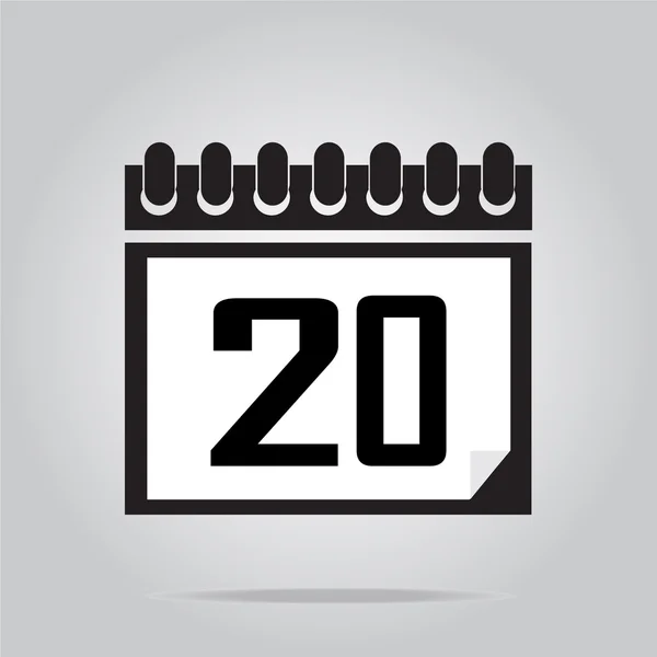 Icona calendario numero 20 — Vettoriale Stock