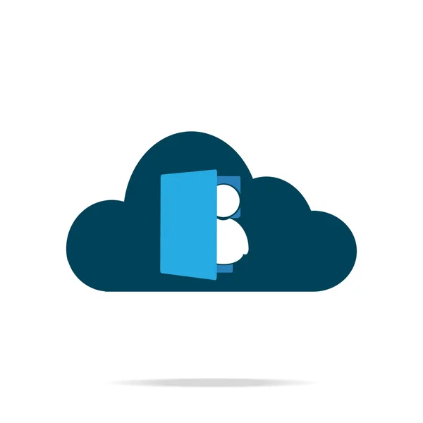 Cloud computing business service ikonen — Stock vektor