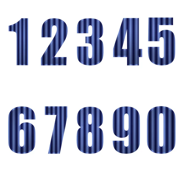 Número azul, ilustración del número 1 al 0 — Vector de stock