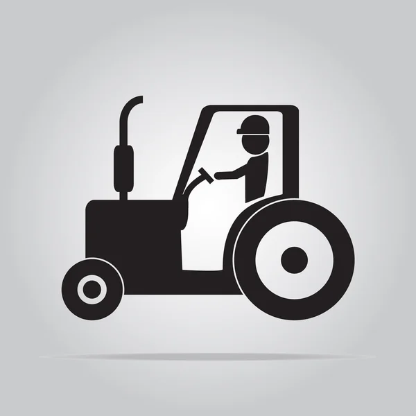 Signo del icono del tractor — Vector de stock