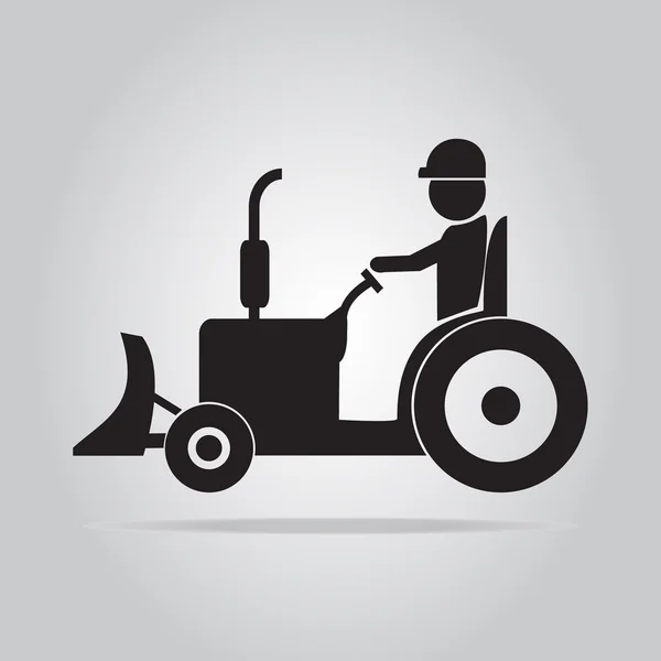 Signo del icono del tractor — Vector de stock